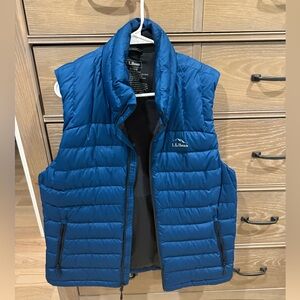 LL Bean - Vest Mens Medium Blue Downtek Puffer -  Outdoor Down Fill